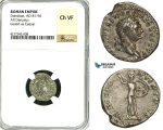 ZC37, Roman Empire, Domitian (81-96 AD), AR Denarius (3.40g) Rome, Struck under Titus, Rome, Minerva, NGC Ch VF
