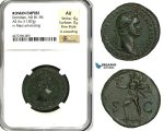 ZC39, Roman Empire, Domitian (81-96 AD) Æ As (11.87g) Rome, 85 AD, Mars, NGC AU, Fine Style