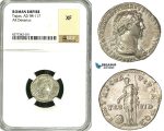 ZC42, Roman Empire, Trajan (98-117AD), AR Denarius (3.60g) Rome, 116 AD, Providentia, NGC XF