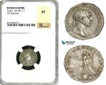 ZC44, Roman Empire, Trajan (98-117 AD), AR Denarius (3.51g) Rome, 103-111 AD, Victory, NGC XF