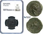 ZC46, Roman Empire, Trajan (98-117 AD) Æ Dupondius, Rome, 105-107 AD. Dacian, NGC AU, Fine Style