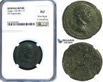 ZC47, Roman Empire, Trajan (98-117 AD) Æ Dupondius, Rome, 112-114 AD, Dacia, NGC AU, Fine Style