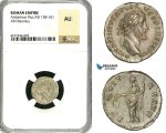 ZC58, Roman Empire, Antoninus Pius (138-161 AD), AR Denarius (2.48g) Rome, Aequitas, NGC AU