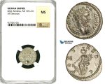 ZC73, Roman Empire, Septimius Severus (193-211 AD), AR Denarius (2.91g) Emesa, 194-195 AD, Fortuna, NGC MS