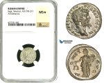 ZC74, Roman Empire, Septimius Severus (193-211 AD), AR Denarius (3.12g) Emesa, 194-195 AD, Moneta, NGC MS★