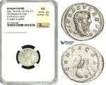 ZC77, Roman Empire, Divus Septimius Severus (d. 211 AD), AR Denarius (3.22g) Rome, 211 AD (under Caracalla) Eagle, NGC AU