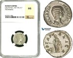 ZC78, Roman Empire, Julia Domna Augusta (193-217 AD), AR Denarius (3.42g)  Rome, (Under Caracalla and Geta), Altar, Very Rare! NGC MS