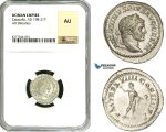 ZC84, Roman Empire, Caracalla (197-217 AD), AR Denarius (3.00g) Rome, 216 AD, Sol, NGC AU