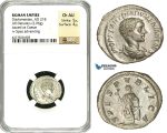 ZC90, Roman Empire, Diadumenian as Caesar (217-218 AD), AR Denarius (2.96g) Rome, 218 AD, (Under Macrinus) Spes, NGC Ch AU