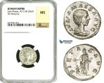 ZC91, Roman Empire, Julia Maesa Augusta (218-224 AD), AR Denarius (3.27g) Rome, Pietas, NGC MS