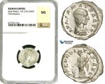 ZC93, Roman Empire, Julia Maesa Augusta (218-224 AD), AR Denarius (3.56g) Rome, Fecunditas, NGC MS