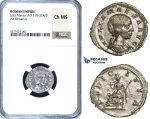 ZC95, Roman Empire, Julia Maesa Augusta (218-224 AD), AR Denarius, Rome, Pudicitia, NGC Ch MS