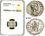 ZC96, Roman Empire, Julia Soemias, Mother of Elagabalus (218-224 AD), AR Denarius (3.03g) Rome, 220-222 AD, Venus, NGC MS