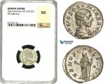 ZC97, Roman Empire, Julia Soemias, mother of Elagabalus (218-224 AD), AR Denarius (3.37g) Rome, Venus, NGC MS