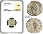 ZD05, Roman Empire, Elagabalus (218-222 AD), AR Denarius (3.11g) Rome, 220-221 AD, Libertas, NGC Ch MS