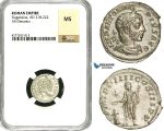 ZD11, Roman Empire, Elagabalus (218-222 AD), AR Denarius (2.86g) Rome, 220-221 AD, Altar, NGC MS