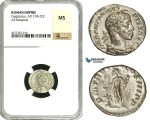 ZD12, Roman Empire, Elagabalus (218-222 AD), AR Denarius (3.22g) Rome, 220-221 AD, Altar, NGC MS