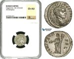 ZD15, Roman Empire, Elagabalus (218-222 AD), AR Denarius (2.78g) Antioch, 218-222 AD, Felicitas, NGC Ch AU