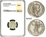 ZD22, Roman Empire, Severus Alexander (222-235 AD), AR Denarius (2.79g) Rome, 229 AD, Mars, NGC MS★