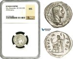 ZD27, Roman Empire, Severus Alexander (222-235 AD), AR Denarius (3.29g) Rome, 222-228 AD, Jupiter, NGC MS