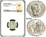 ZD28, Roman Empire, Severus Alexander (222-235 AD), AR Denarius (2.94g) Rome, Jupiter, NGC MS
