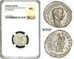 ZD30, Roman Empire, Severus Alexander (222-235 AD), AR Denarius (2.92g) Rome, Annona, NGC MS
