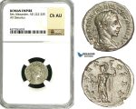 ZD37, Roman Empire, Severus Alexander (222-235 AD), AR Denarius (3.64g) Rome, Mars, NGC Ch AU