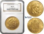 ZD78, France, Napoleon III, 100 Francs 1863-BB, Strasbourg, Gold, NGC MS63
