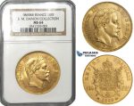 ZD79, France, Napoleon III, 100 Francs 1869-BB, Strasbourg, Gold, NGC MS64