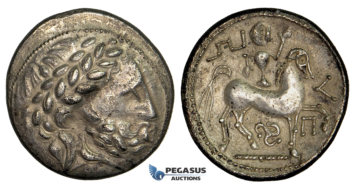 ZD80, Eastern Celts, Pannonia, "Puppenreiter" Type, AR Tetradrachm (13.25g) 3rd-2th Cent. BC, Lovely patina! About EF