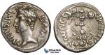ZD82, Roman Empire, Augustus (27 BC - 14 AD) AR Denarius (3.94g) Emerita, 25-23 BC, Trophy of Celtiberian arms, Patina, VF