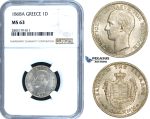 ZE48, Greece, George I, Drachm 1868-A, Paris, Silver, NGC MS63