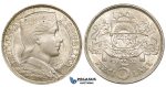 ZE53, Latvia, 5 Lati 1932, Silver, Lustrous UNC-