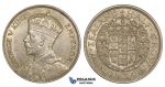ZE54, New Zealand, George V, 1/2 Crown 1934, Silver, AU