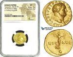 ZE65, Roman Empire, Vespasian (69-79 AD) AV Aureus (7.08g) Rome, 72-73 AD, Victory, NGC XF (Lustrous!)