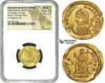 ZE66, Western Roman Empire, Valentinian III (425-455 AD) AV Solidus (4.53g) Rome, 435 AD, Consular Type, NGC MS★ As struck! Very Rare! Possibly finest known!