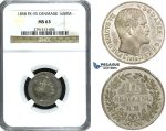 ZE79, Denmark, Frederik VII, 16 Skilling rigsmønt 1858 VS, Silver, NGC MS63