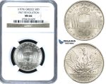 ZE93, Greece, 50 Drachmai 1967 (1970) Silver, NGC MS66