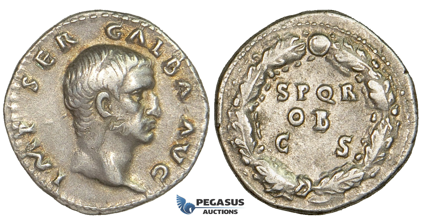 ZF26, Roman Empire, Galba (68-69 AD), AR Denarius (3.45g) Rome, SPQR, gVF (Scuff) Rare!