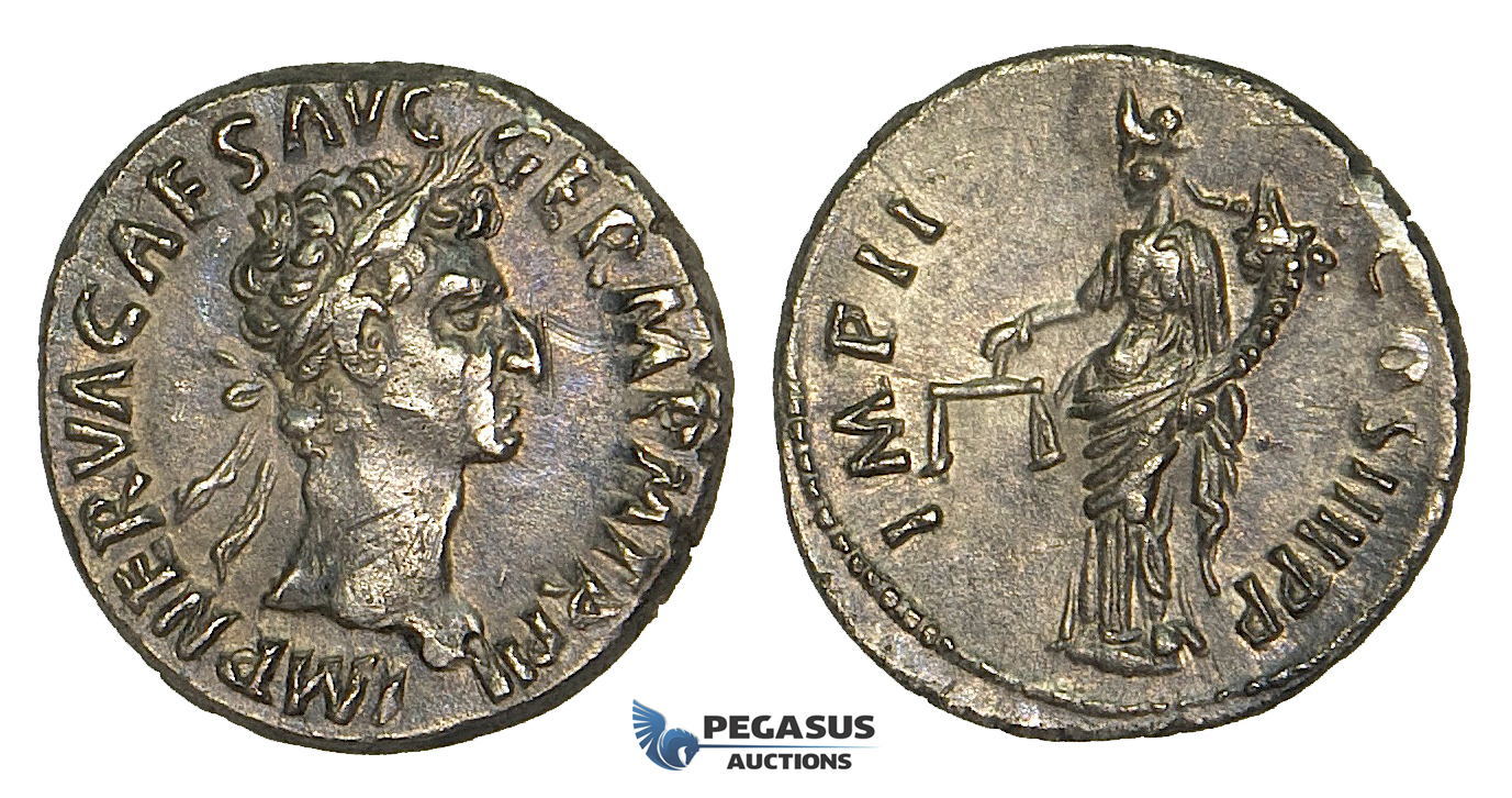 ZF28, Roman Empire, Nerva (96-98 AD), AR Denarius (3.48g) Rome, 98 AD, Aequitas, gVF (Scratches)