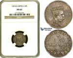 ZF39, Eritrea, Umberto I, 50 Centesimi 1890­-M, Milan, Silver, NGC MS62
