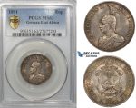 ZF43, German East Africa (DOA) Wilhelm II, 1/2 Rupie 1891, Silver, PCGS MS63
