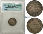 ZF44, German New Guinea, 1/2 Mark 1894-A, Berlin, Silver, ICG MS62 (Bird of paradise)