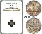 ZG05, Guatemala, 1/4 Real 1895, Silver, NGC MS66 (Rainbow toning) Pop 1/0, Finest!