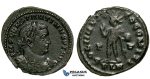 ZG46, Roman Empire, Constantine I (306-337 AD), Æ Nummus (4.27g) Londinium (London) Sol Standing, Brown Good VF