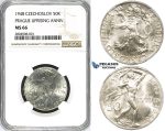 ZG57, Czechoslovakia, 50 Korun 1948 (Prague Uprising Anniv.) Silver, NGC MS66