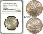 ZG58, Czechoslovakia, 100 Korun 1949 (Jihlava Mining Privileges) Silver, NGC MS66