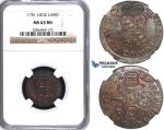 ZG97, Belgium, Liege, Johann Theodor of Bavaria, Liard 1751, NGC MS63BN