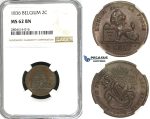 ZG98, Belgium, Leopold I, 2 Centimes 1836, NGC MS62BN (No dot)