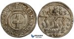 ZH04, Denmark, Christian IV, 2 Mark 1645, Copenhagen, Silver (10.72g) H 148, Mount removed, VF